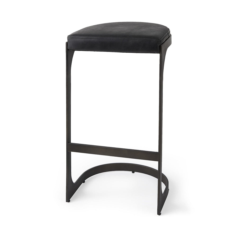 35" Black Iron Backless Bar Chair - Homeroots