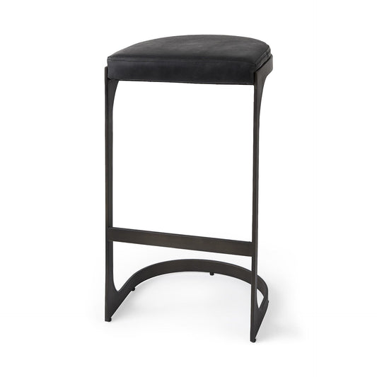 35" Black Iron Backless Bar Chair - Homeroots