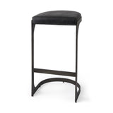 35" Black Iron Backless Bar Chair - Homeroots