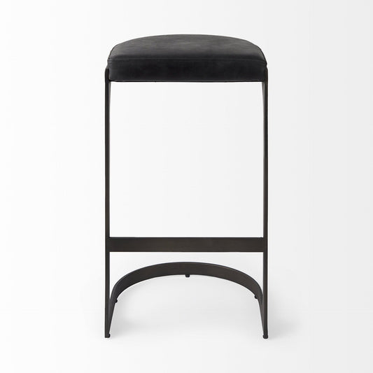 35" Black Iron Backless Bar Chair - Homeroots