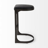 35" Black Iron Backless Bar Chair - Homeroots