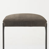 29" Brown Leather And Iron Backless Bar Chair - Homeroots