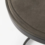 29" Brown Leather And Iron Backless Bar Chair - Homeroots