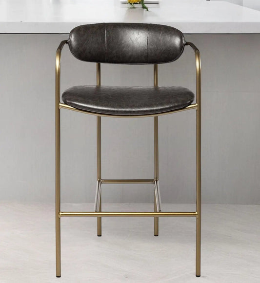 29" Deep Brown Steel Low back Bar Chair - Homeroots