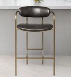 29" Deep Brown Steel Low back Bar Chair - Homeroots - Flyclothing LLC