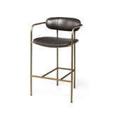29" Deep Brown Steel Low back Bar Chair - Homeroots - Flyclothing LLC