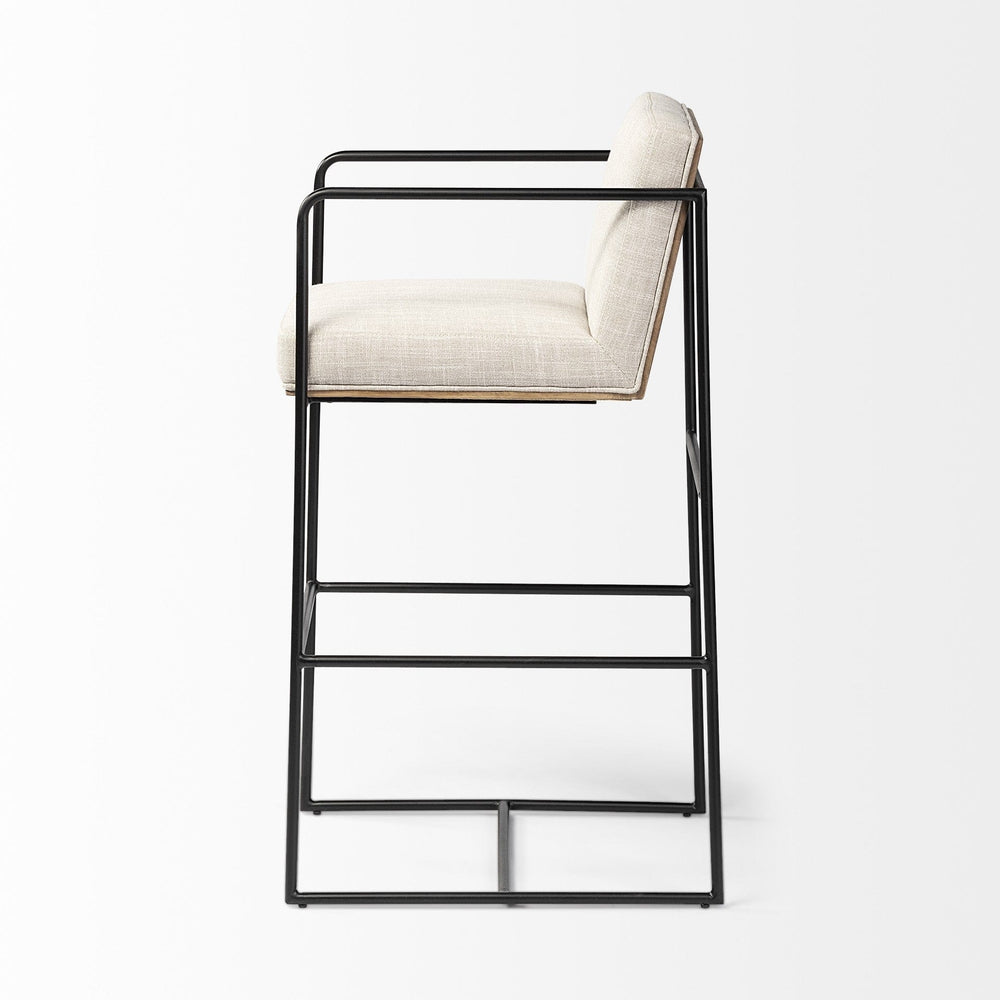 29" Beige Iron Counter Height Bar Chair - Homeroots - Flyclothing LLC