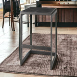 30" Black Solid and Manufactured Wood Backless Bar Height Bar Chair - Homeroots - Flyclothing LLC