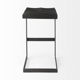 30" Black Solid and Manufactured Wood Backless Bar Height Bar Chair - Homeroots - Flyclothing LLC