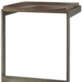 30" Wood Brown And Gray Solid Wood And Metal Backless Bar Height Bar Chair - Homeroots