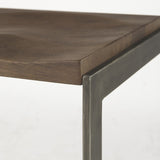 30" Wood Brown And Gray Solid Wood And Metal Backless Bar Height Bar Chair - Homeroots