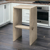 30" Brown Solid and Manufactured Wood Backless Counter Height Bar Chair - Homeroots