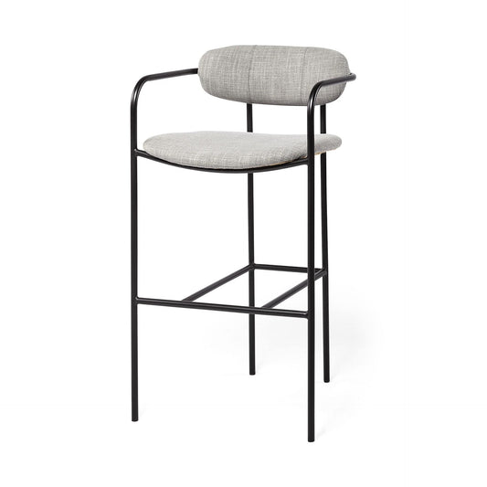 29" Grey Steel Bar Chair - Homeroots