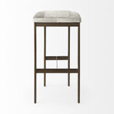 35" Grey Iron Backless Bar Chair - Homeroots