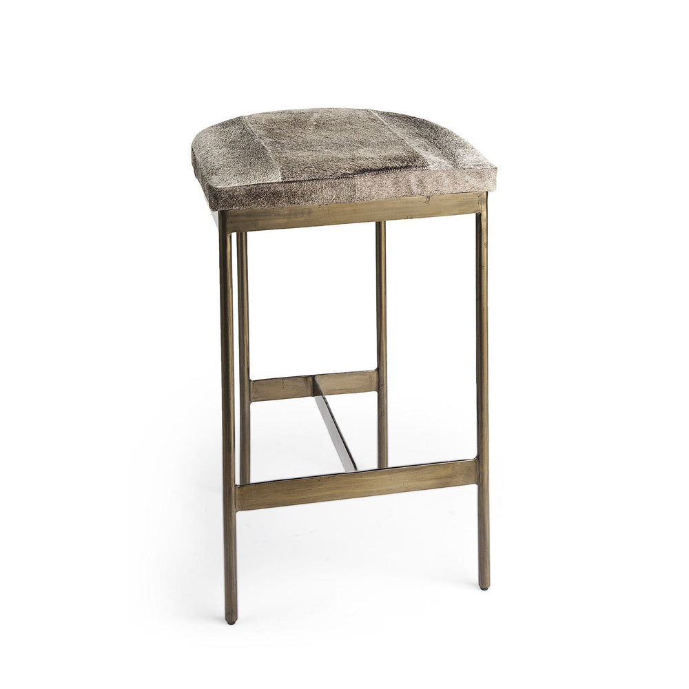 29" Gray Iron Backless Bar Chair - Homeroots