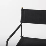 30" Black Leather And Metal Bar Height Bar Chair - Homeroots