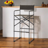 30" Brown And Black Leather And Metal Bar Chair - Homeroots - Flyclothing LLC