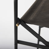 30" Brown And Black Leather And Metal Bar Chair - Homeroots - Flyclothing LLC
