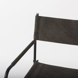 26" Brown And Black Leather And Metal Bar Chair - Homeroots
