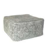 Light Gray Patterned Rectangle Pouf - Homeroots - Flyclothing LLC