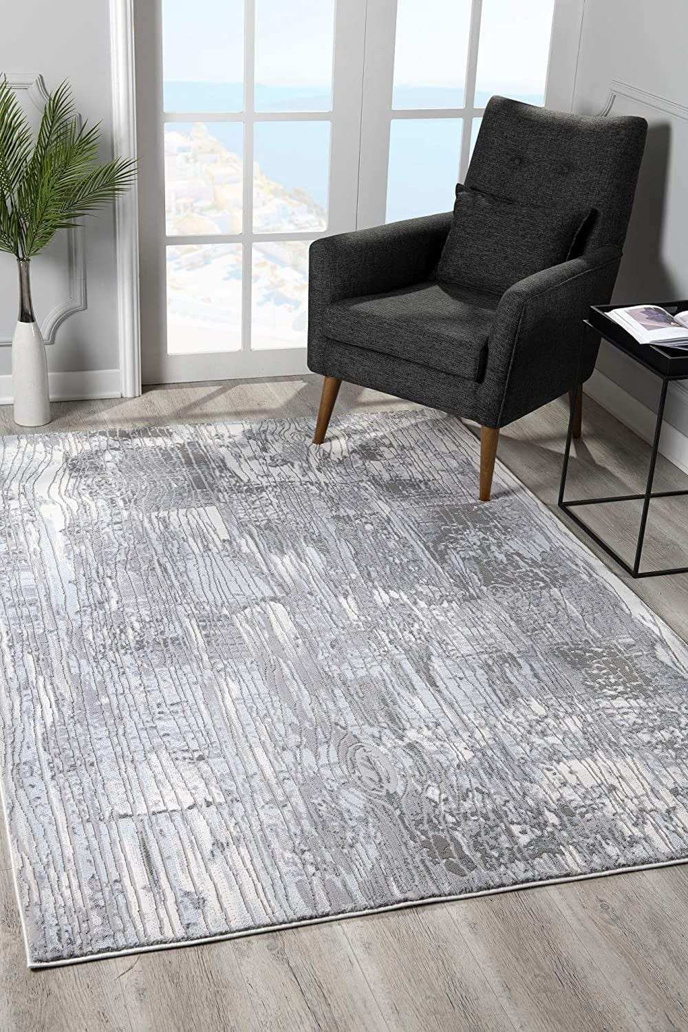 6' X 9' Blue Abstract Power Loom Area Rug - Homeroots - Flyclothing LLC