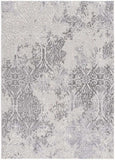 7' X 10' Cream And Gray Tinted Ogee Pattern Area Rug - Homeroots - Flyclothing LLC