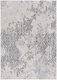 8' X 11' Cream And Gray Tinted Ogee Pattern Area Rug - Homeroots - Flyclothing LLC