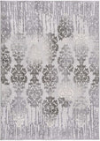 8' X 10' Gray Damask Power Loom Area Rug - Homeroots - Flyclothing LLC