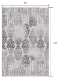 8' X 10' Gray Damask Power Loom Area Rug - Homeroots - Flyclothing LLC
