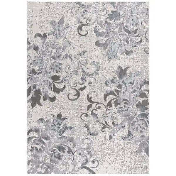 5' X 7' Blue Damask Power Loom Area Rug - Homeroots - Flyclothing LLC