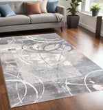 5' X 7' Gray Abstract Power Loom Area Rug - Homeroots - Flyclothing LLC