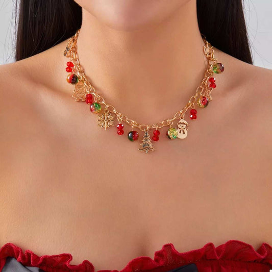Christmas Themed Charm Necklace - Trendsi - Flyclothing LLC