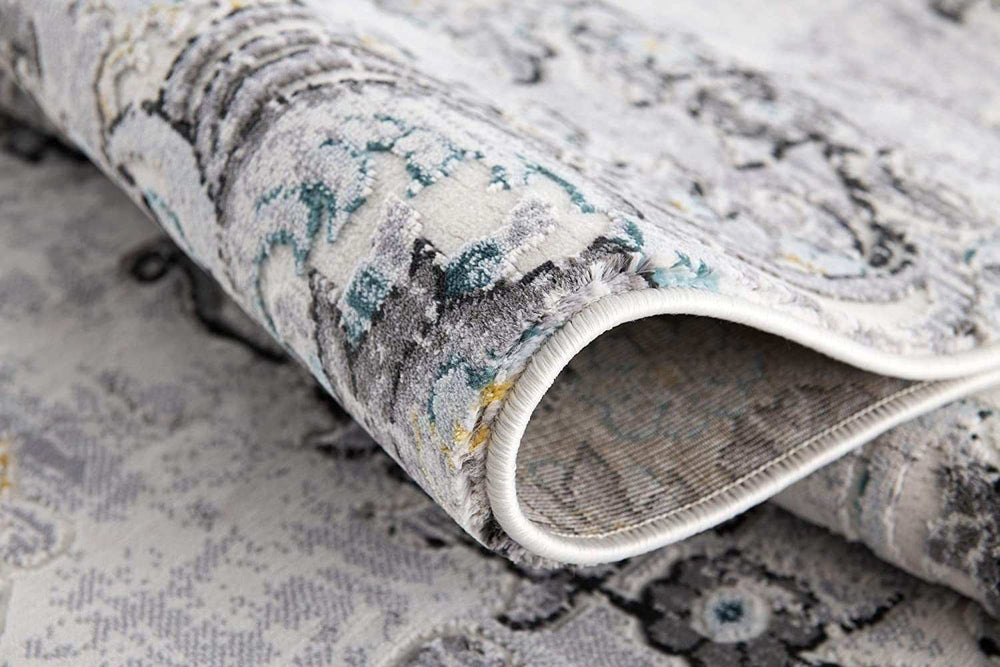 5' X 7' Gray Damask Power Loom Area Rug - Homeroots - Flyclothing LLC