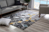 8' X 10' Gray Geometric Power Loom Area Rug - Homeroots - Flyclothing LLC