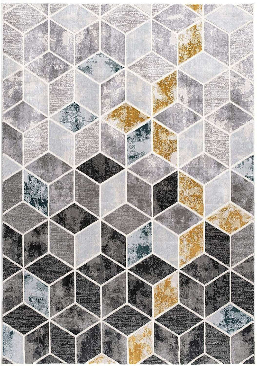8' X 10' Gray Geometric Power Loom Area Rug - Homeroots - Flyclothing LLC