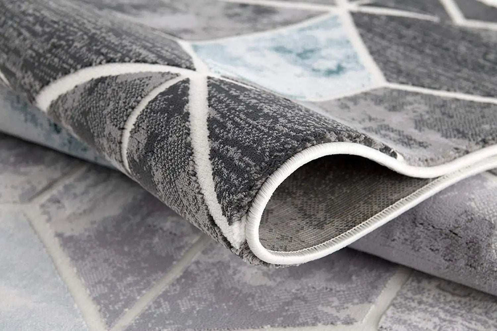 8' X 10' Gray Geometric Power Loom Area Rug - Homeroots - Flyclothing LLC