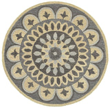 4' Round Gray Floral Bloom Area Rug - Homeroots - Flyclothing LLC