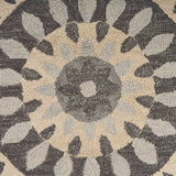 4' Round Gray Floral Bloom Area Rug - Homeroots - Flyclothing LLC