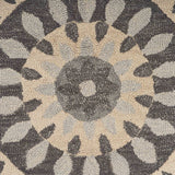 6' Gray Round Wool Geometric Hand Tufted Area Rug - Homeroots - Flyclothing LLC