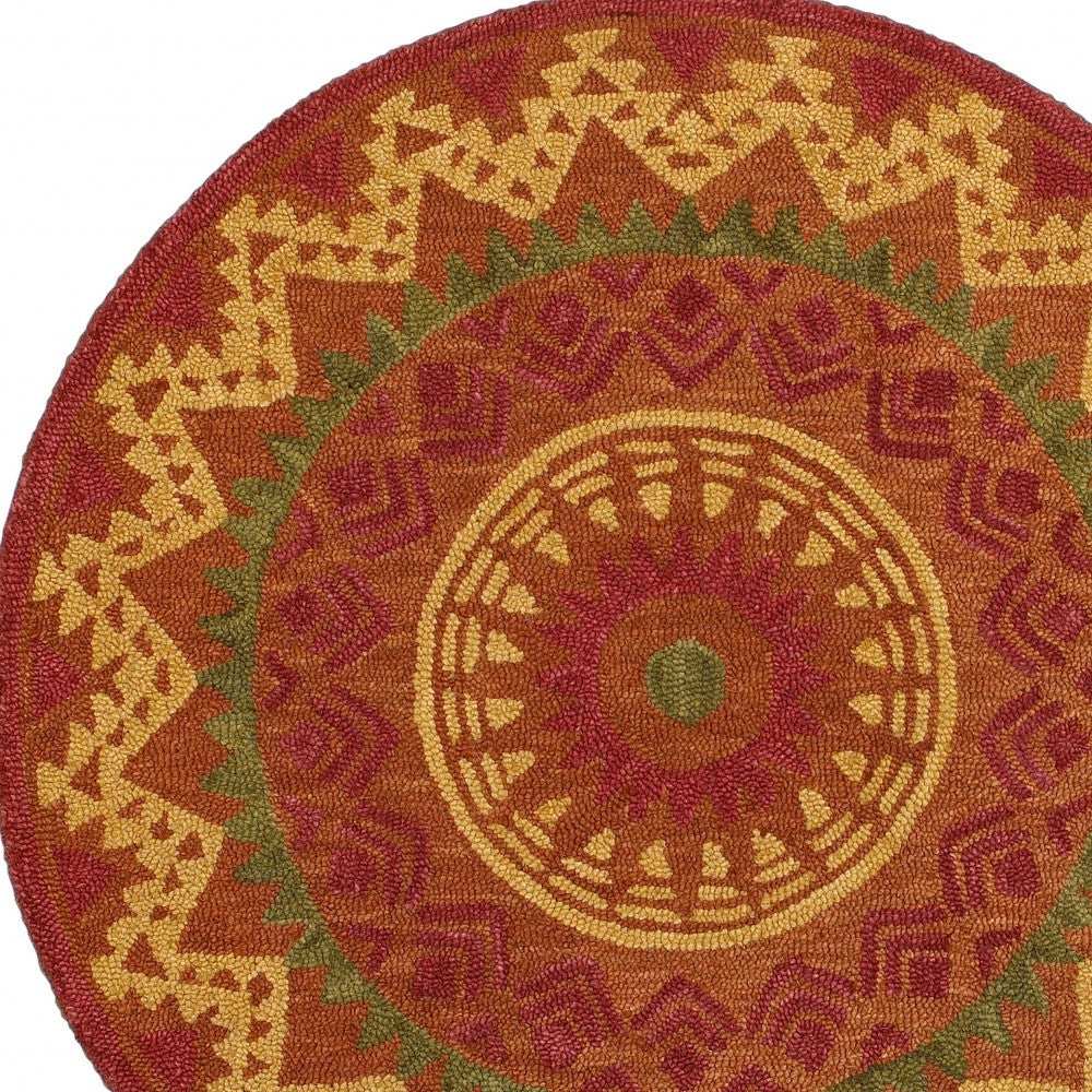 6' Round Orange Decorative Area Rug - Homeroots - Flyclothing LLC