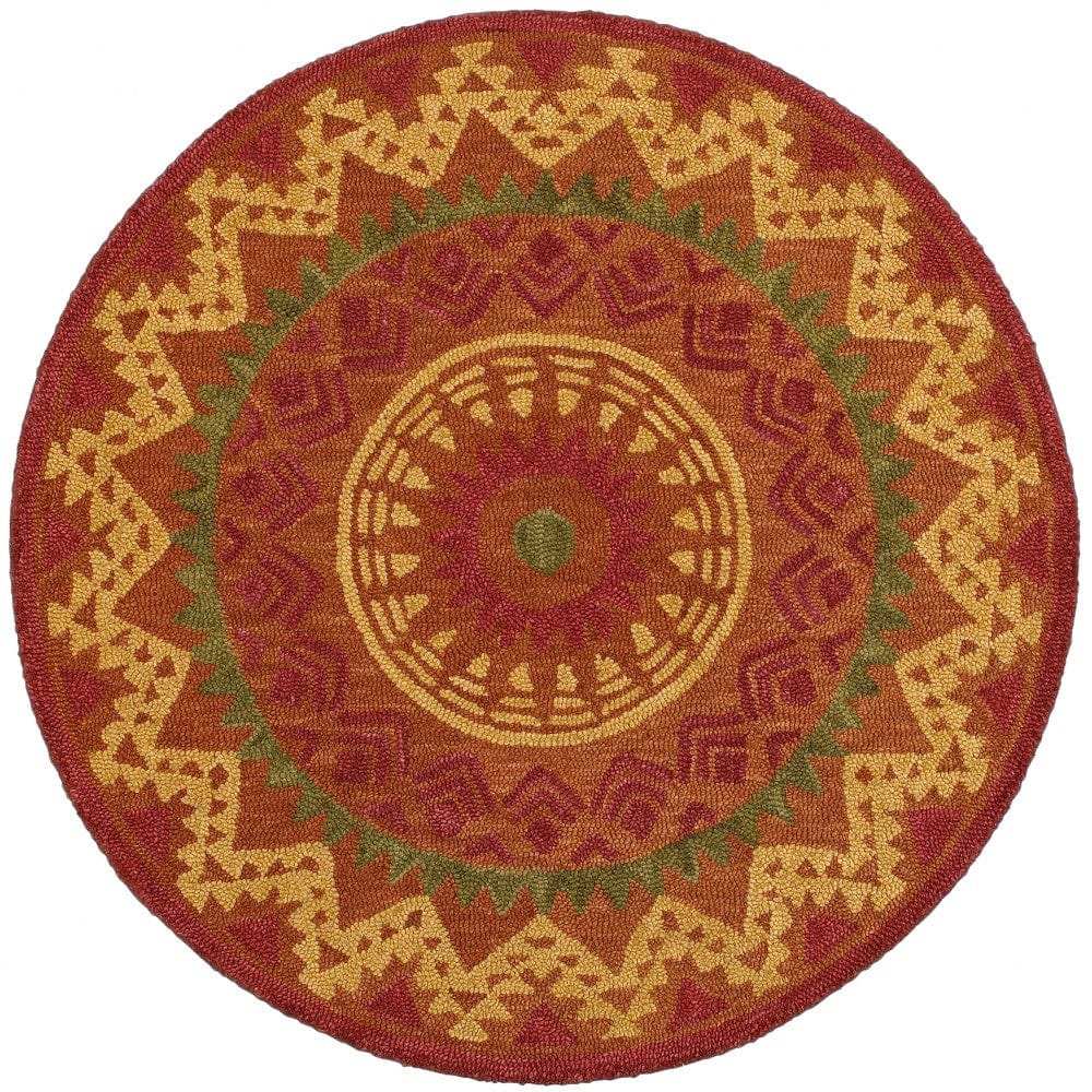 6' Round Orange Decorative Area Rug - Homeroots - Flyclothing LLC