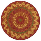 6' Round Orange Decorative Area Rug - Homeroots - Flyclothing LLC