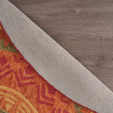 6' Round Orange Decorative Area Rug - Homeroots - Flyclothing LLC