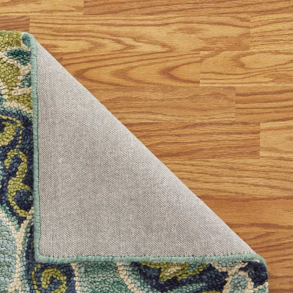 6' Green Round Wool Geometric Hand Tufted Area Rug - Homeroots - Flyclothing LLC