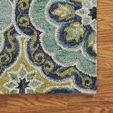 6' Green Round Wool Geometric Hand Tufted Area Rug - Homeroots - Flyclothing LLC