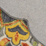 4' Round Gray And Gold Floret Area Rug - Homeroots - Flyclothing LLC