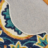 4' Round Ivory And Navy Decorative Area Rug - Homeroots - Flyclothing LLC