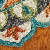 4' Round Blue And Orange Medallion Area Rug - Homeroots - Flyclothing LLC