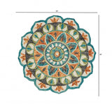 4' Round Blue And Orange Medallion Area Rug - Homeroots - Flyclothing LLC