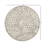 4' Round Gray Decorative Waves Area Rug - Homeroots - Flyclothing LLC